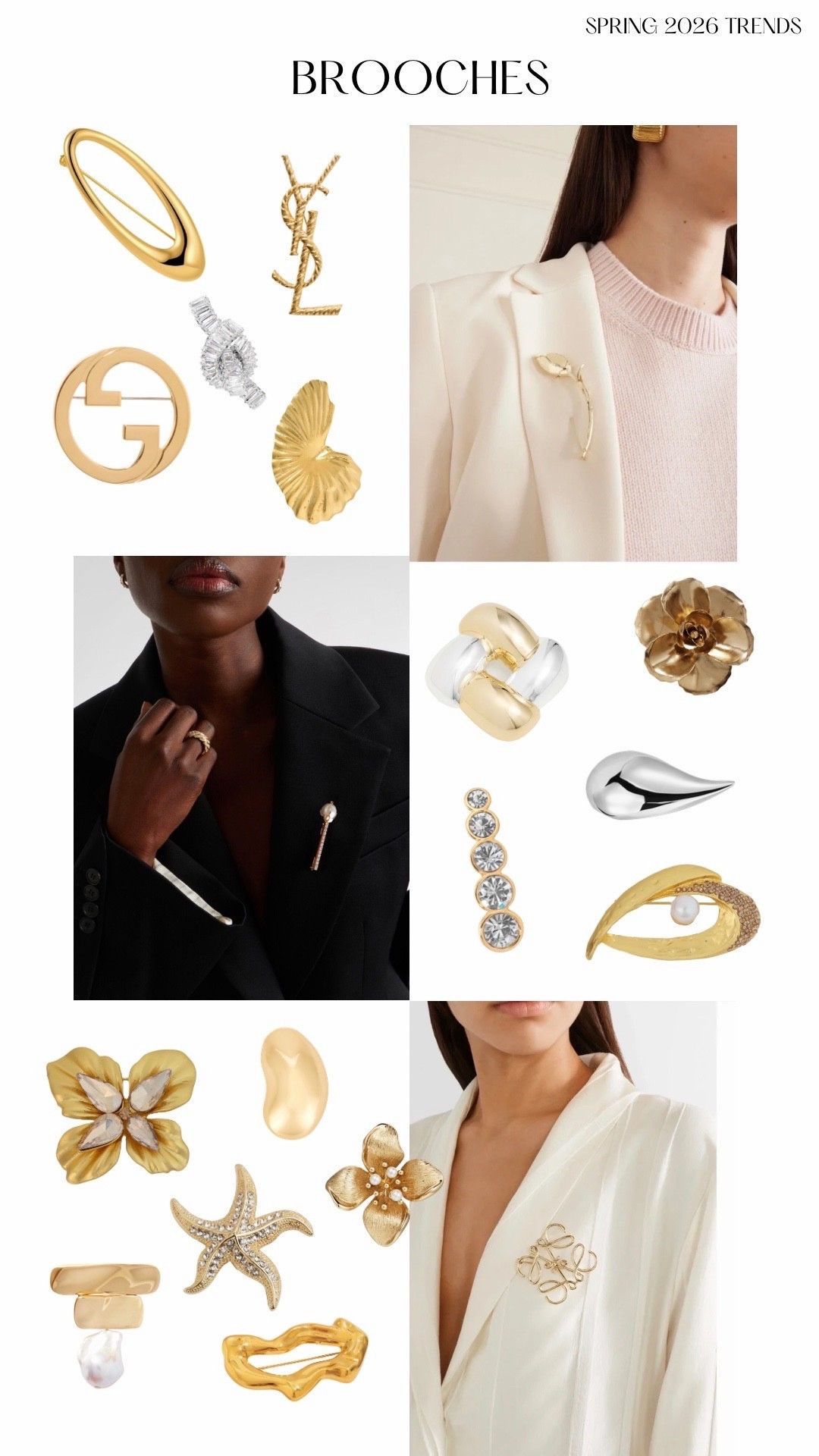 Spring trends 2026: brooches. Oversized gold, sculptural silver, floral pins and whimsical animal designs. Shop designer and designer inspired brooches. 

#brooch #springtrends #LTKSpringSale

#LTKootd #LTKWorkwear