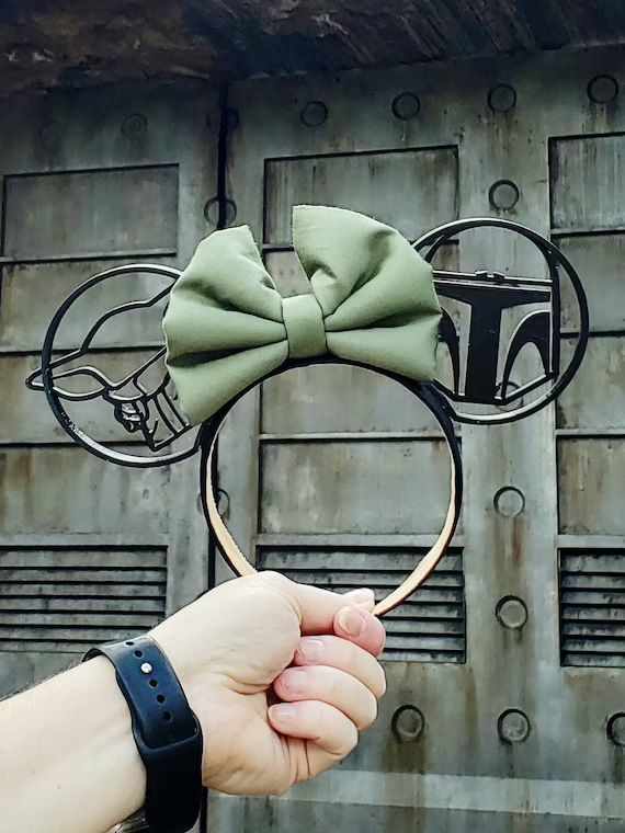 Baby Yoda Ears, Mandalorian Mickey Mouse Ears, Mandalorian Inspired 3D Printed Ears, Star Wars In... | Etsy (US)