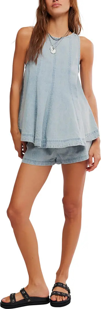 Cassius Flare Denim Top & High Rise Shorts Set | Nordstrom