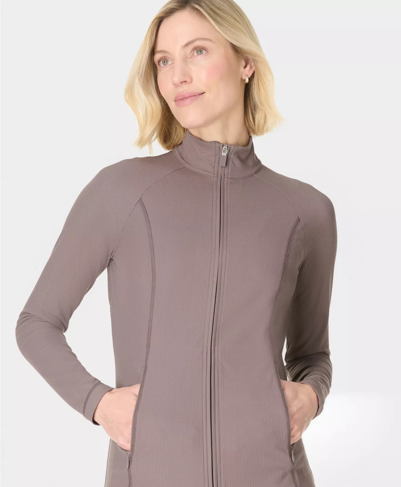 Ribbed Studio Midlayer - Taupe Brown | Women's Jumpers + Hoodies | Sweaty Betty | Sweaty Betty UK