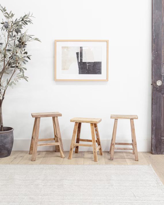 Vintage Elmwood Stool free Shipping | Etsy | Etsy (US)