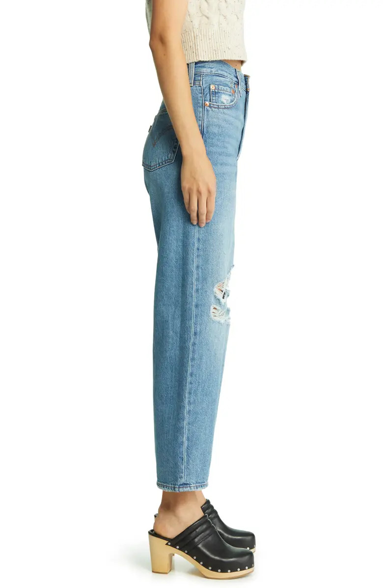 Levi's® Ribcage Ripped Ankle Straight Leg Jeans | Nordstrom | Nordstrom