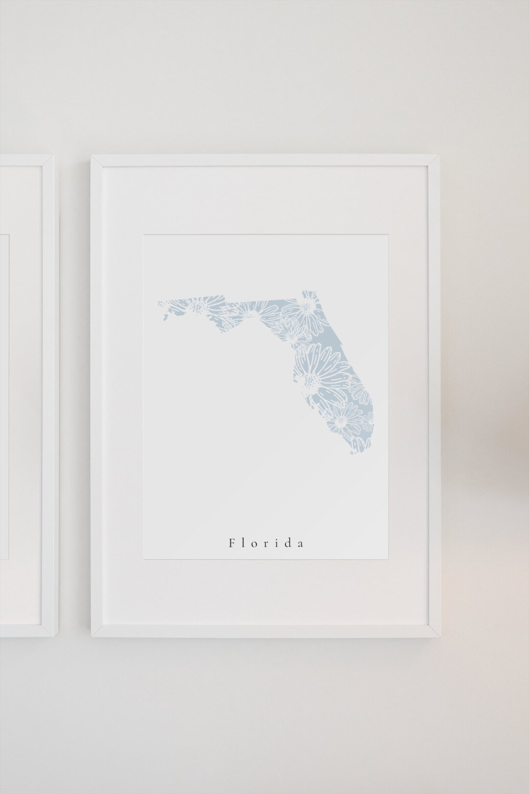 Florida Blue Floral Print, Florida Dorm Art, Florida Nursery Art, Florida Print, Florida State Pr... | Etsy (US)