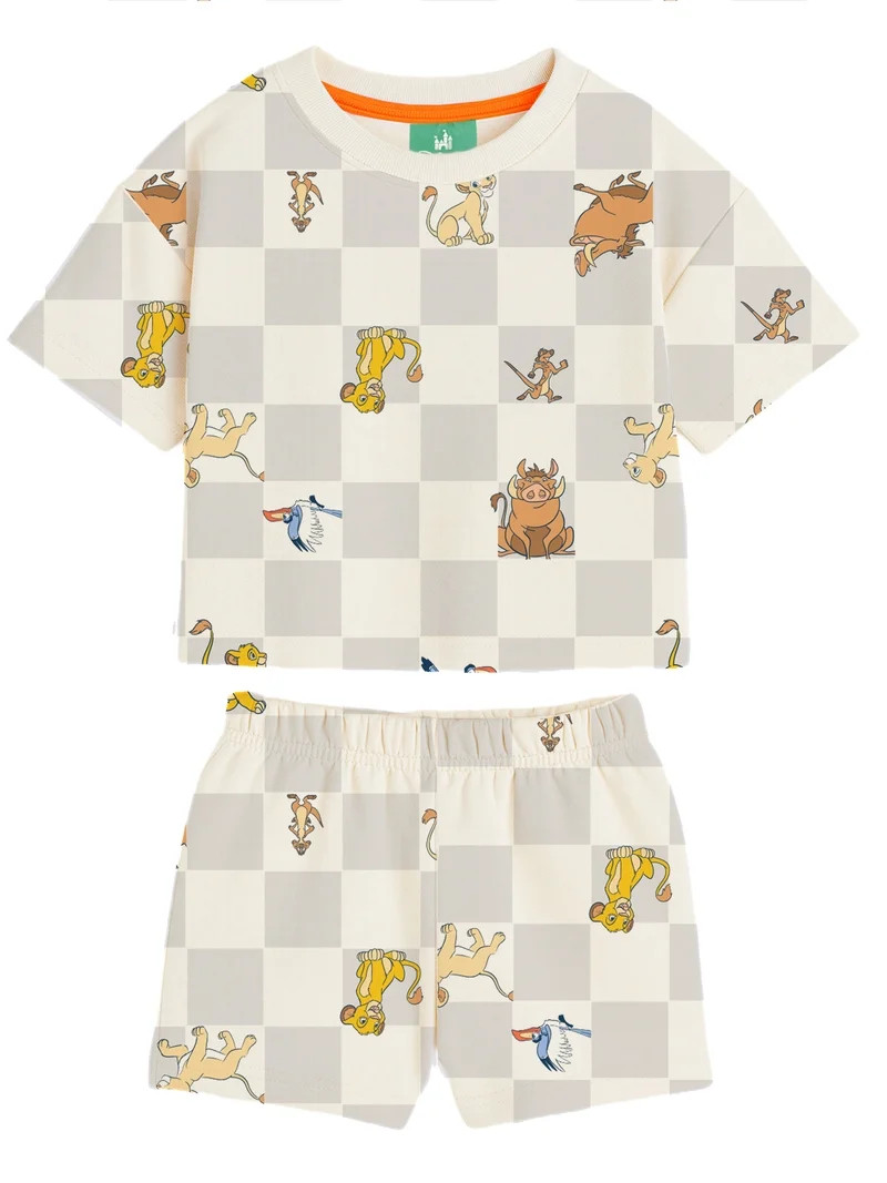 Lion King Baby Boy 2 Piece French Terry Short Set, Sizes 0-24 Months | Walmart (US)