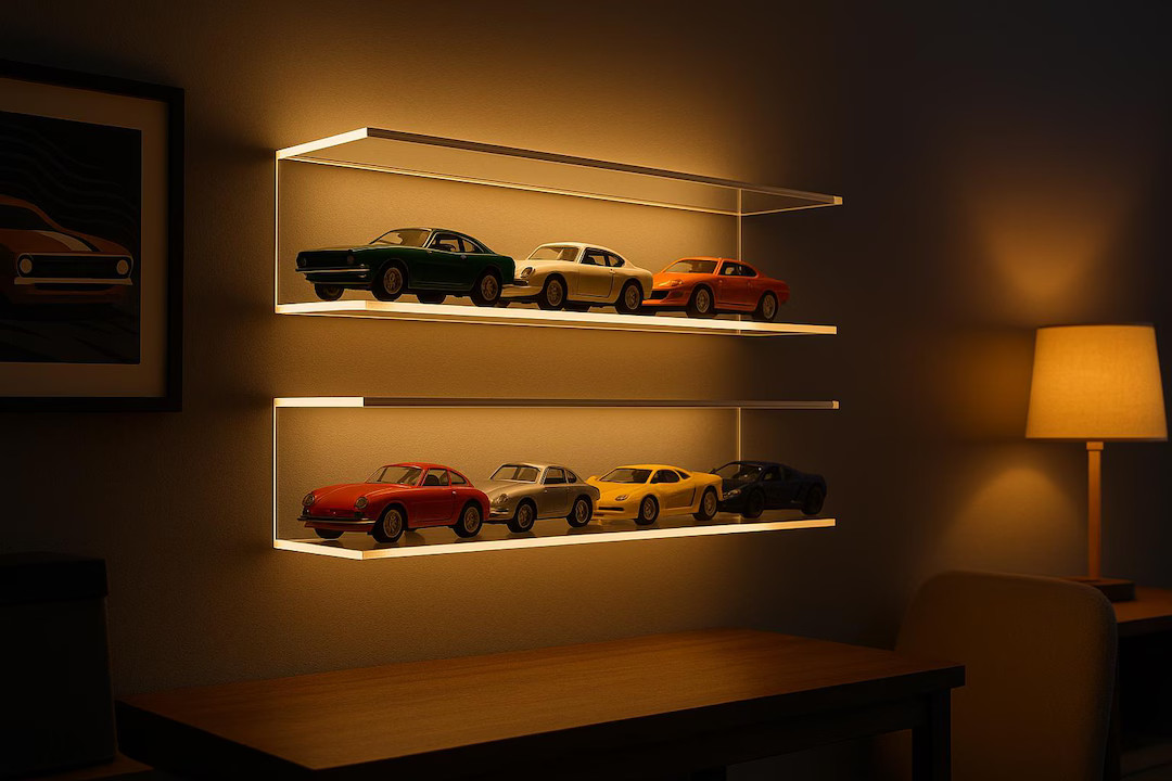 Clear Acrylic Wall Shelf – Spice Rack, Cosmetic Organizer, Display for Collectibles Large, Bath... | Etsy (US)