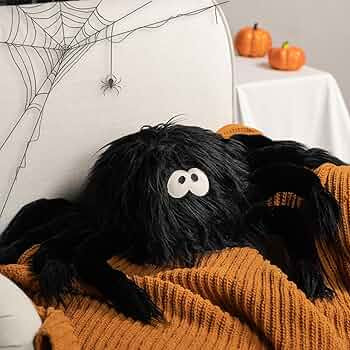 Ashler Halloween Spider Pillows, Cute Spider Shaped Throw Pillow, Fluffy Spider Cushion for Happy... | Amazon (US)
