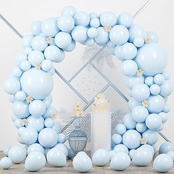 90pack Light Blue Balloons Different Size 18/12/10/5 Inch Baby Blue Balloon Garland Arch Kit for ... | Amazon (US)