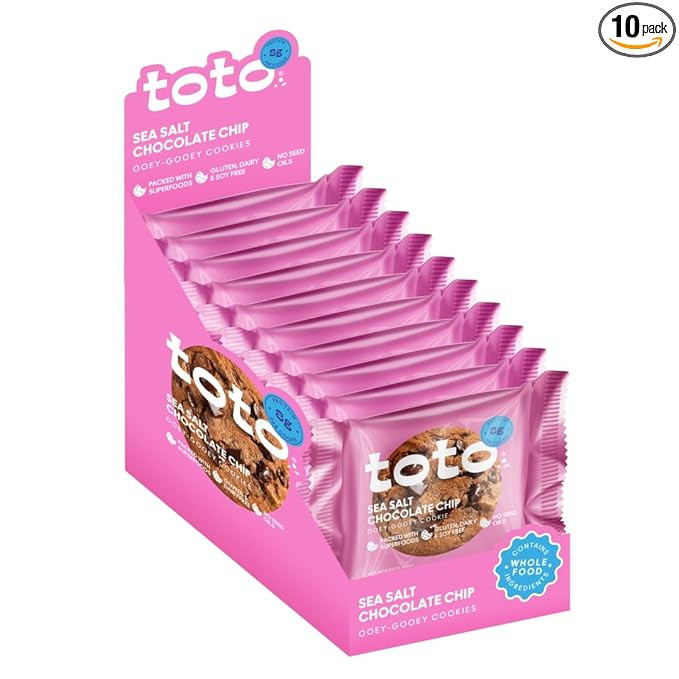 Toto's Sea Salt Chocolate Chip Vegan Cookies: Gluten-Free High-Fiber Cookie with Plant-Based Prot... | Amazon (US)