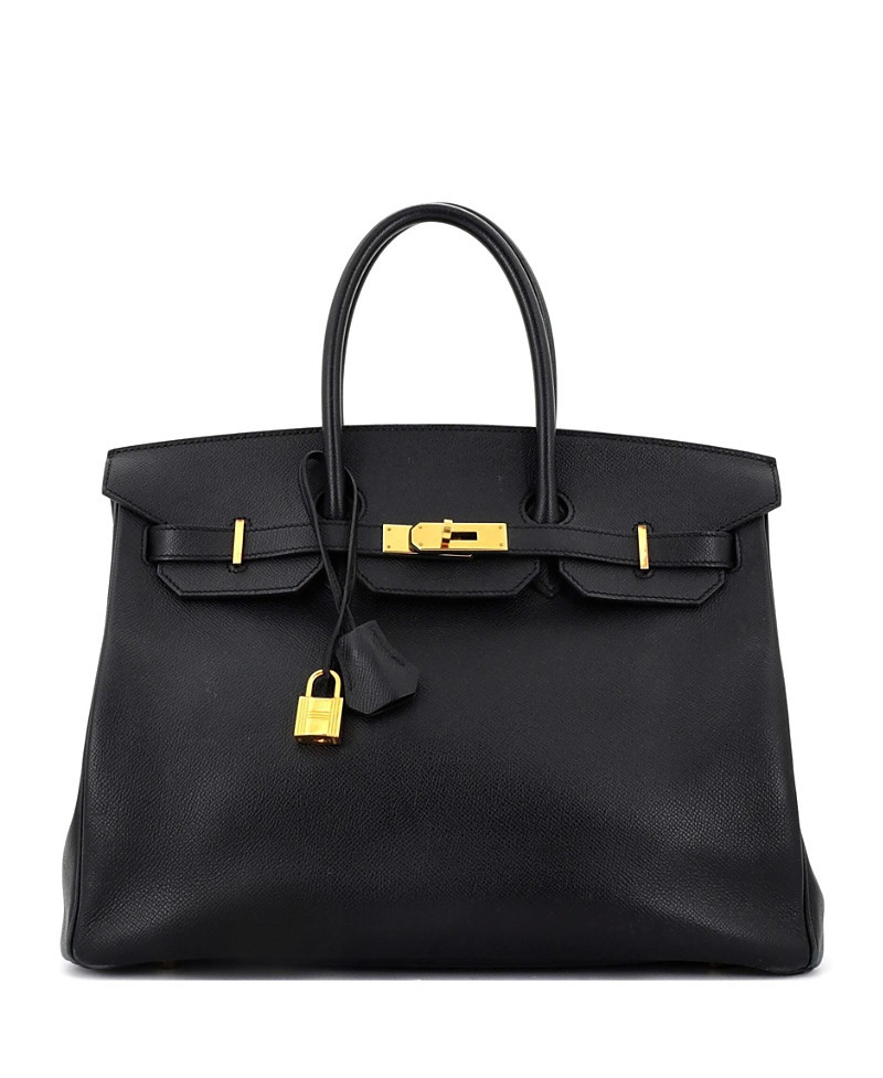 Pre-Owned HERMES Birkin 35 Handbag Black Epsom with Gold Hardware | Bloomingdale's (US)