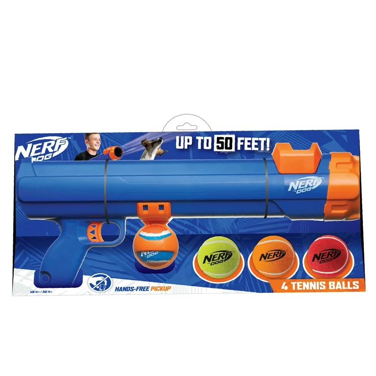 Nerf Dog 20-inch Tennis Ball Blaster Dog Toy with 4 Balls & Ball Clip | Walmart (US)