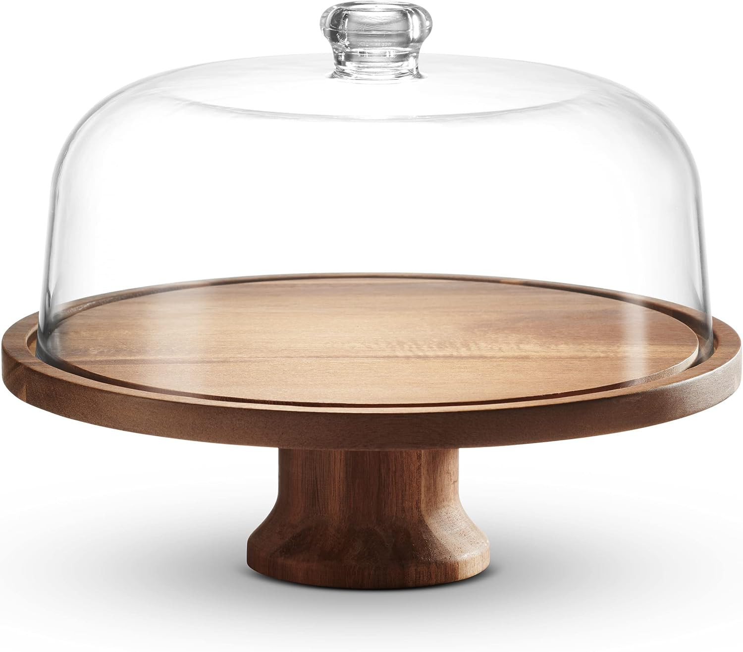 Godinger Cake Stand, Footed Cake Plate with Dome, Acaciawood and Shaterproof Acrylic Lid, Wood Ca... | Amazon (US)