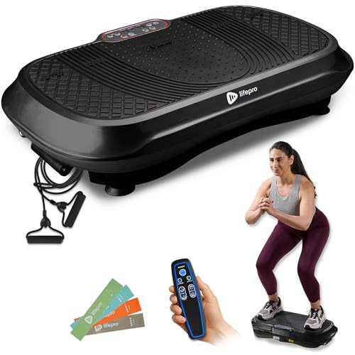 LifePro Vibration Plate Exercise Machine - Whole Body Workout Vibration Fitness Platform w/ Loop Bands - Home Training Equipment for Weight Loss & Toning (Black) | Amazon (US)