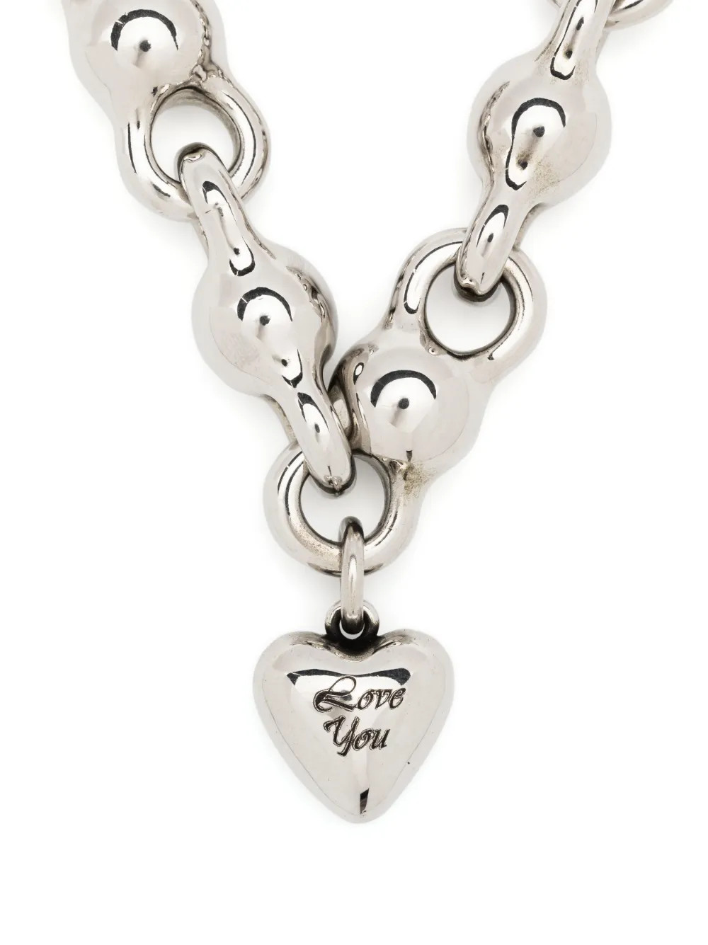 Acne Studios chunky-chain heart-pendant Necklace - Farfetch | Farfetch Global