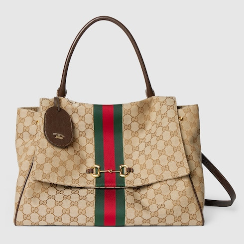 GUCCI Paparazzo Large Top Handle Bag, Beige, GG Canvas | Gucci (US)