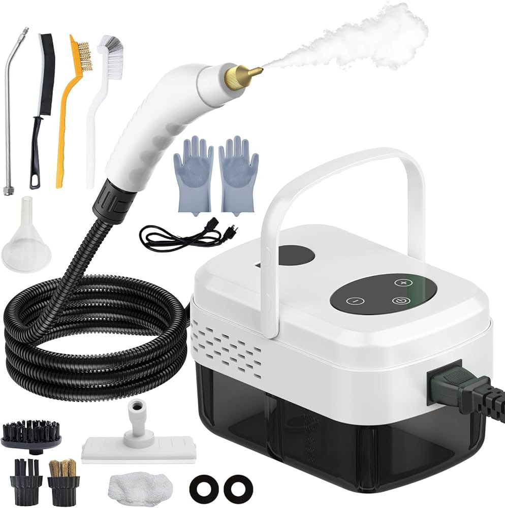 Portable Steam Cleaner, 6-gears Adjustable Handheld Steamer with 1.3L Tank, High-Heat Pressurized... | Amazon (US)