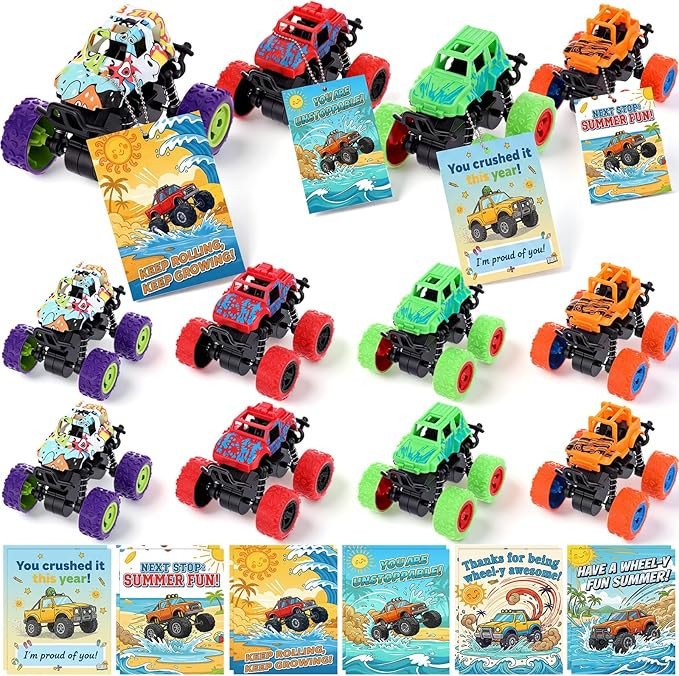 Amazon.com: Hanaive 12 Pcs End of the Year Student Gifts Monster Truck Pull Back Cars with Encour... | Amazon (US)