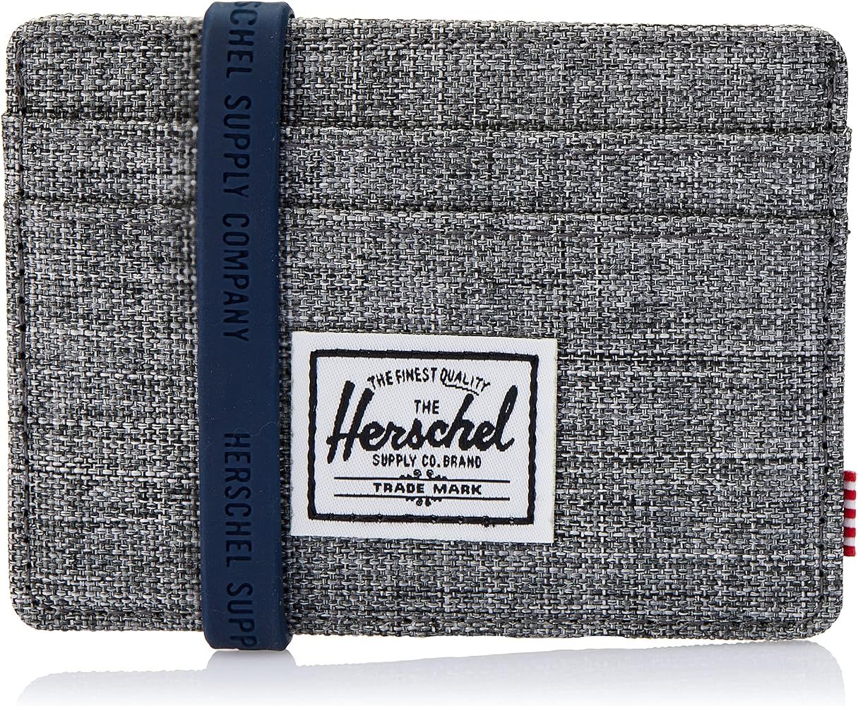 Herschel mens Charlie Rfid Card Case Wallet, Raven Crosshatch, One Size US at Amazon Men’s Clot... | Amazon (US)