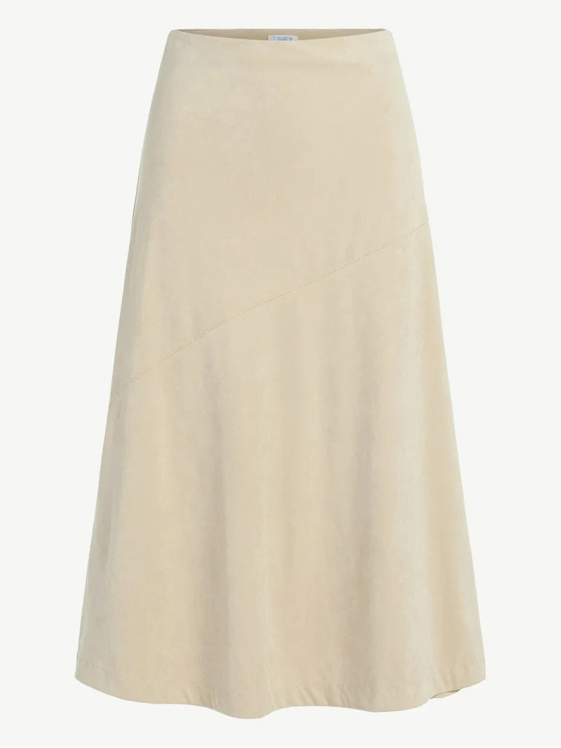 Time and Tru Women's Faux Suede Midi Skirt, 31" Length, Sizes 0-18 | Walmart (US)