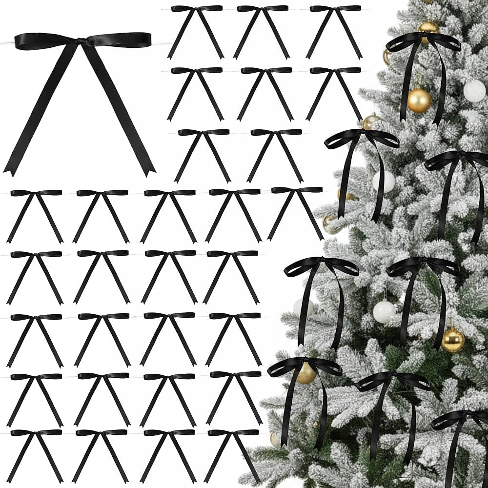 Riceshoot 100 Pcs Twist Tie Bows Bulk 5x7 Inch Satin Ribbon Bows for Gift Wrapping Cake Treat Bag... | Amazon (US)