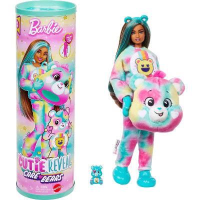 Barbie Cutie Reveal Care Bears Doll & Accessories, Series 2 Good Vibes Bear with 10 Surprises | Target