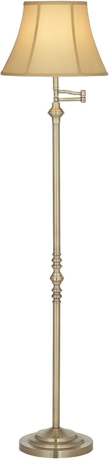Regency Hill Montebello 60" Tall Traditional Brass Swing Arm Floor Lamp | Adjustable Standing Ant... | Amazon (US)