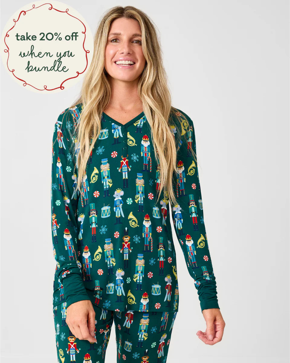 Nutcracker March Women's Long Sleeve Pajama Top | Little Sleepies
