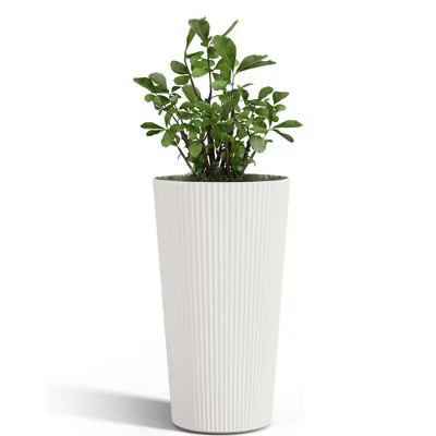 SEVOBAL Planters, Modern Flower Pot with Multiple Drainage Holes, Tall Planters for gardens, patios, and indoor spaces, 2PCS, White, 13"*13"*23.6" | Target