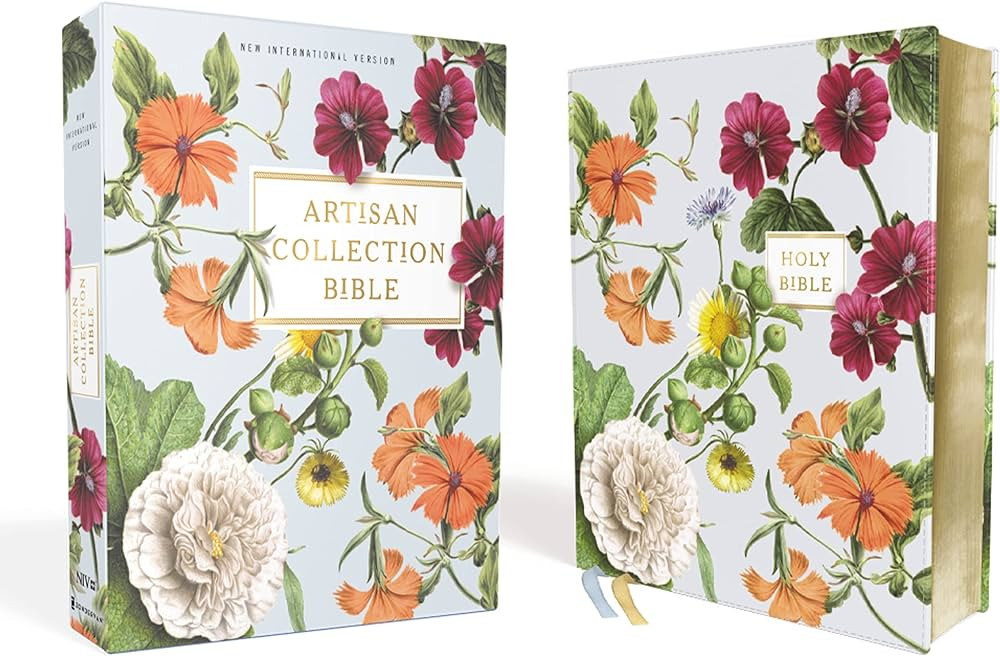 NIV, Artisan Collection Bible, Leathersoft, Blue Floral, Red Letter, Comfort Print | Amazon (US)