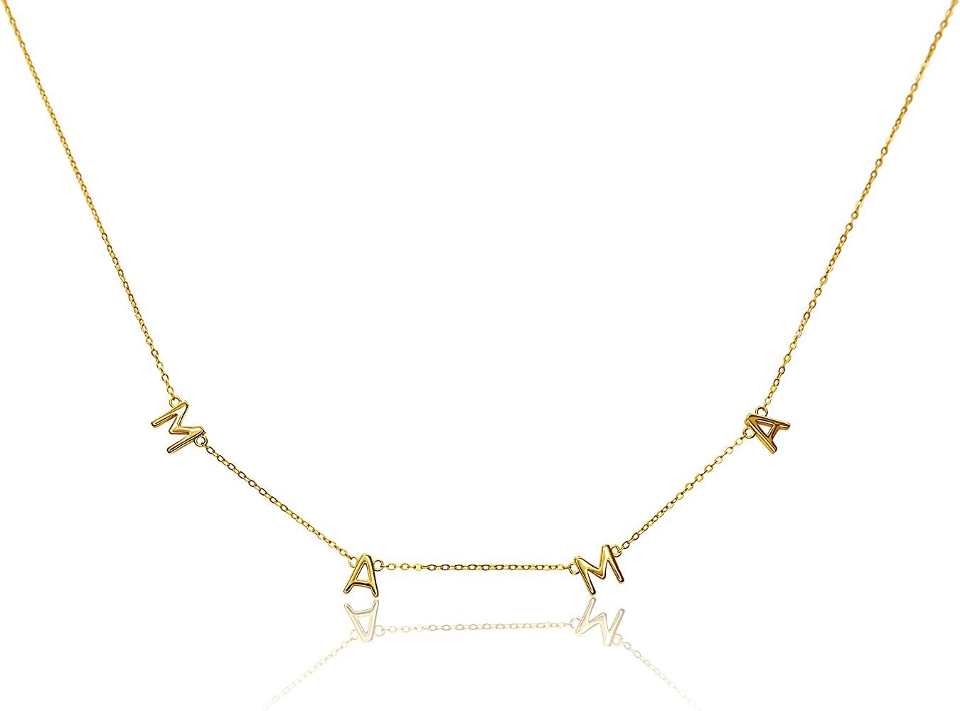 Benevolence LA Mama Necklace Dainty Necklace | 14k Gold Dipped Necklaces for Women, Gifts for Mom... | Amazon (US)