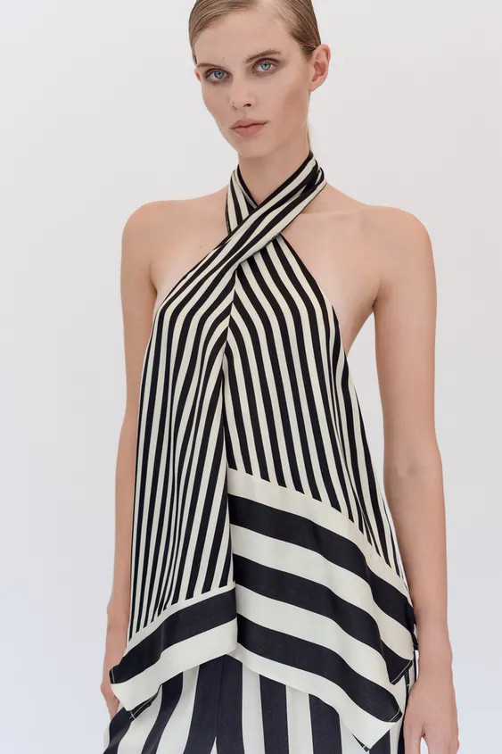 STRIPED HALTER TOP | Zara UK