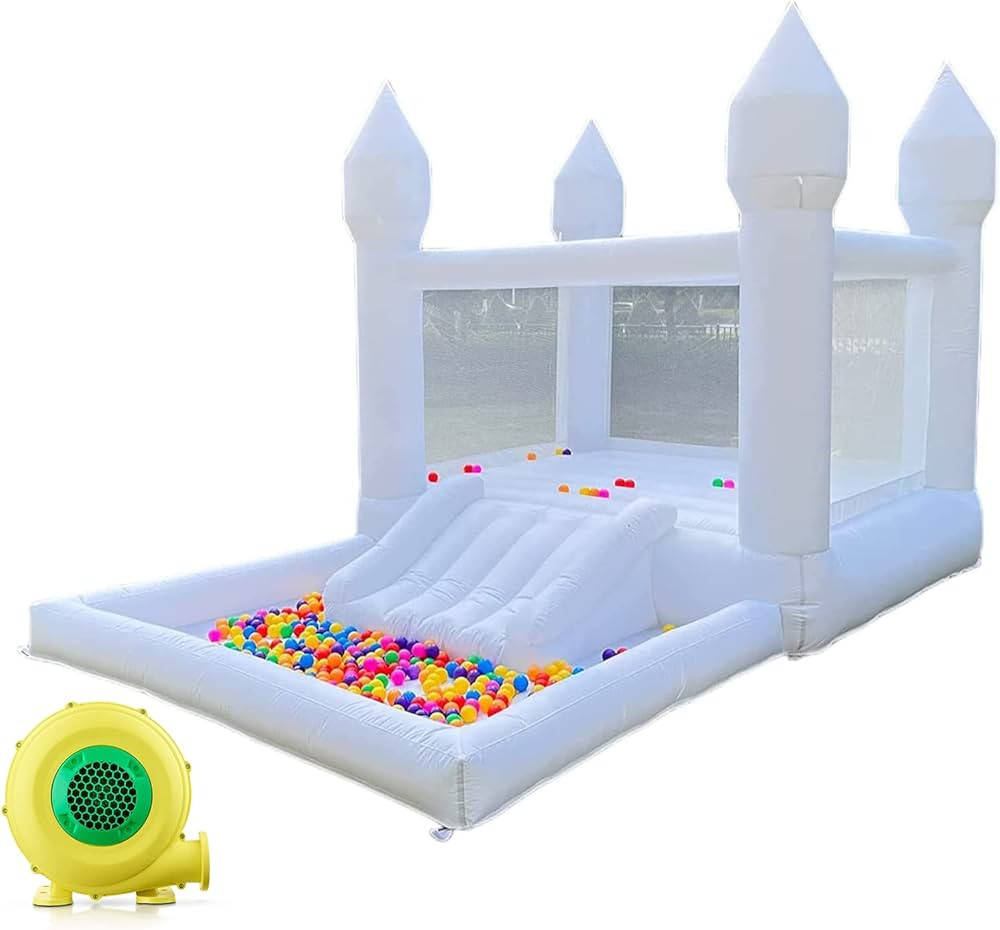 Inflatable White Bounce House for Kids - 13x8x8FT Oxford White Bouncy House with Slide & Ball Pit... | Amazon (US)
