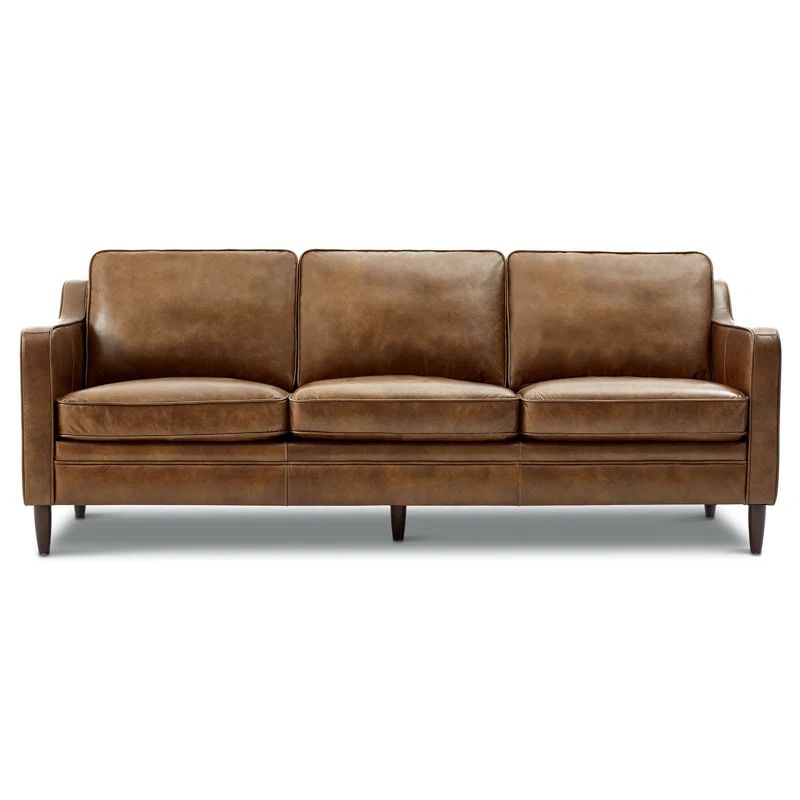Abbott Genuine Leather Square Arm Sofa | Wayfair North America