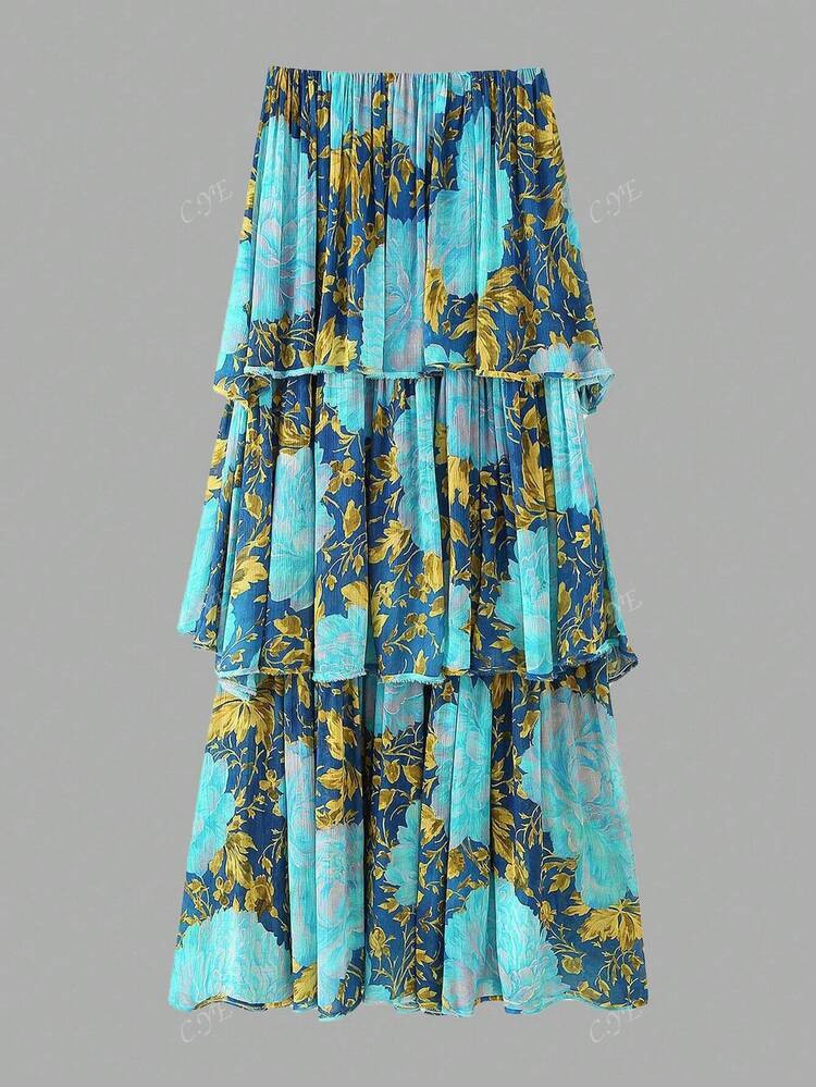 Summer Casual All-Over Floral Print Tube Dress | SHEIN