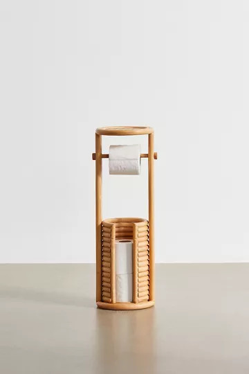 Marielle Rattan Toilet Paper Storage Stand | Urban Outfitters (US and RoW)