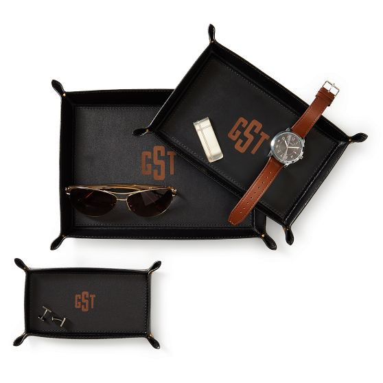 Rustic Leather Catchall Tray | Mark and Graham