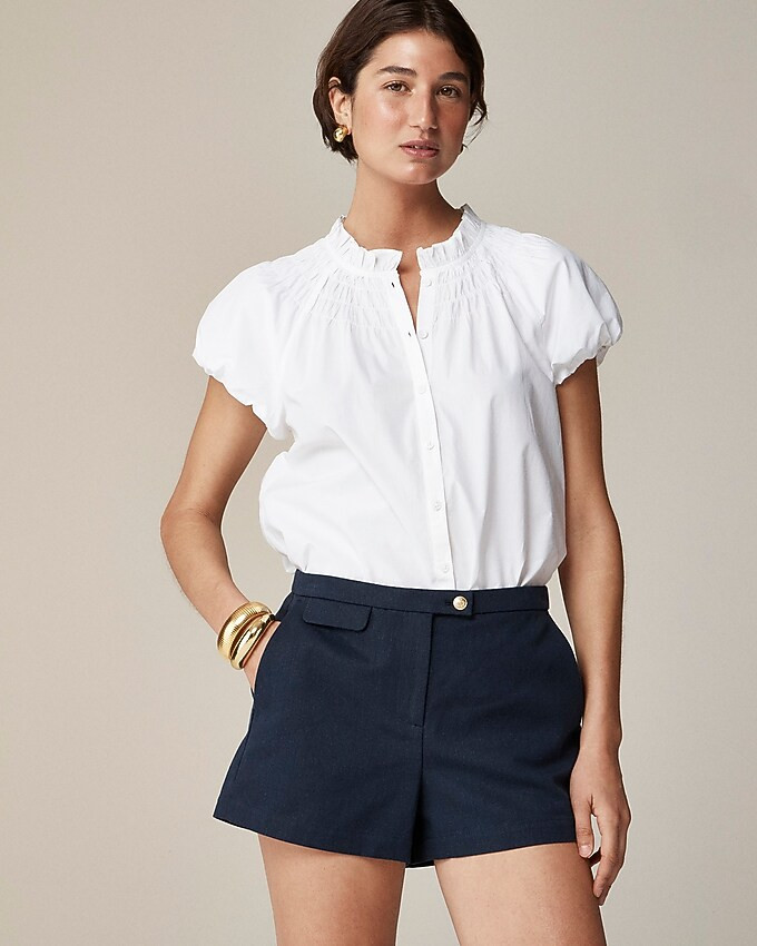 Smocked-neck top | J. Crew US
