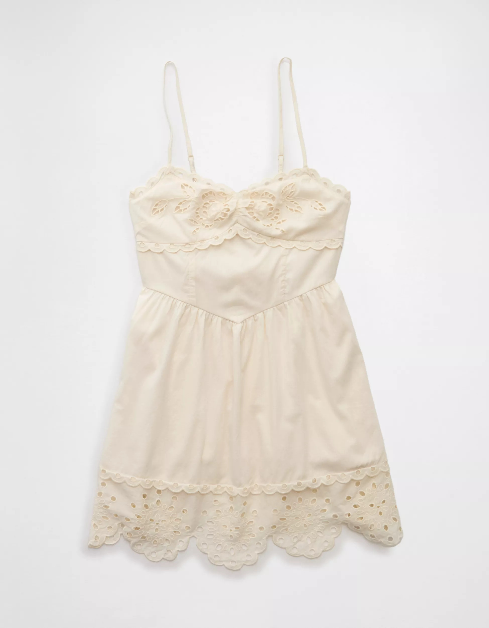 AE Catie Corset Eyelet Mini Dress | American Eagle Outfitters (US & CA)