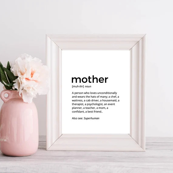 Mother Definition Super Mom Gift for Mom PRINTABLE Art | Etsy | Etsy (US)