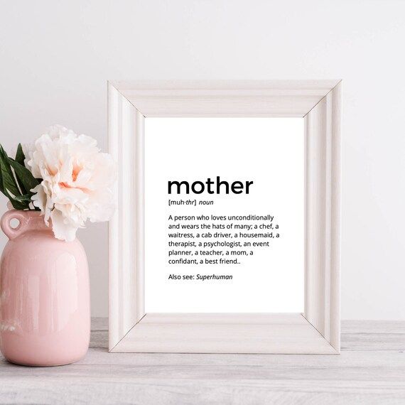 Mother Definition Super Mom Gift for Mom PRINTABLE Art | Etsy | Etsy (US)