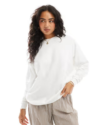 ASOS DESIGN regular fit sweatshirt in white | ASOS (Global)