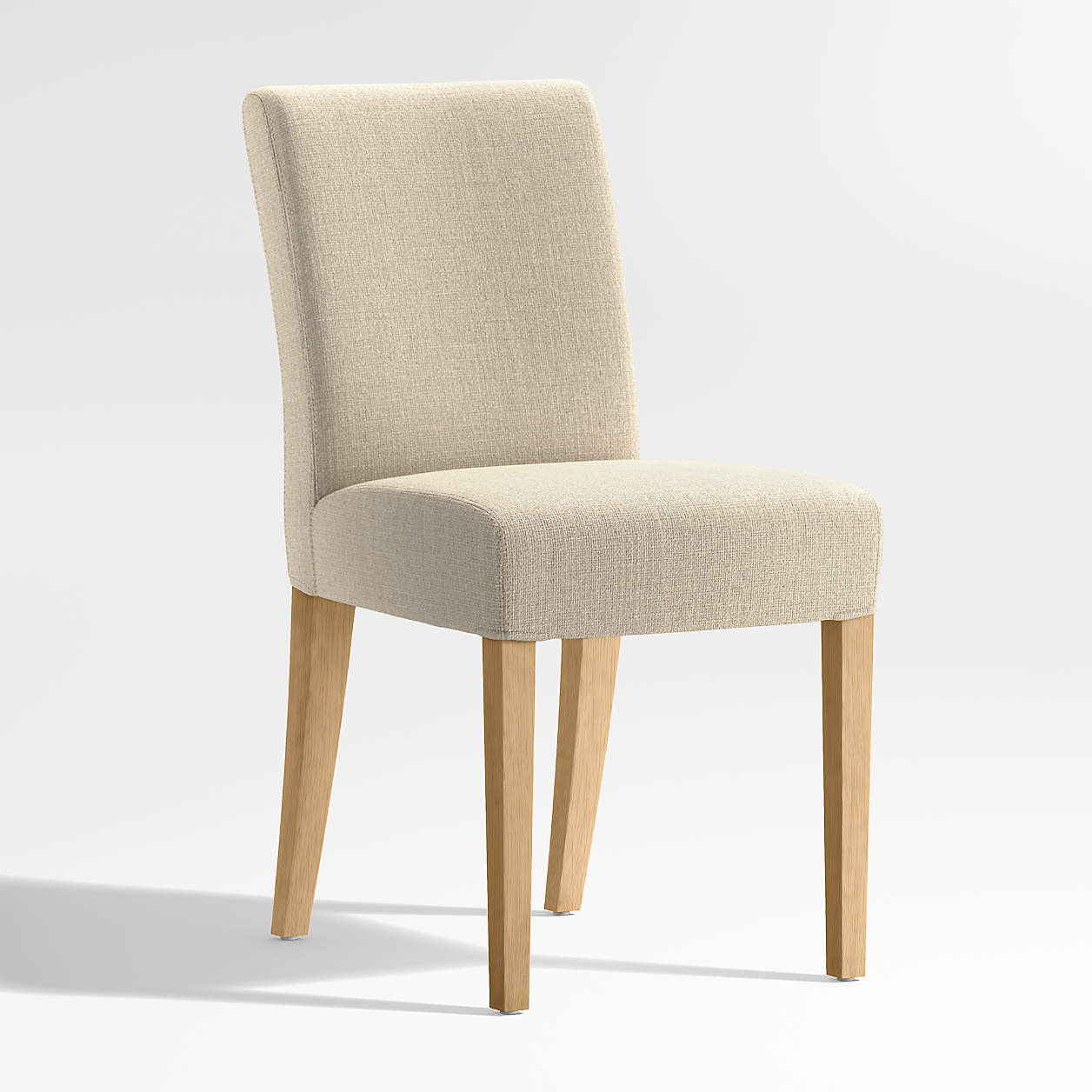 Lowe Taupe Upholstered Dining Chair with Natural Wood Legs + Reviews | Crate & Barrel | Crate & Barrel