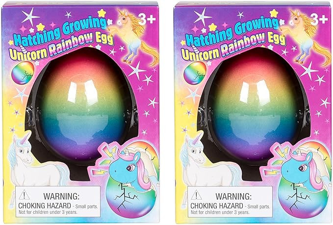 Set of 2 Surprise Growing Unicorn Hatching Rainbow Egg Kids Toys, Assorted Colors | Amazon (US)