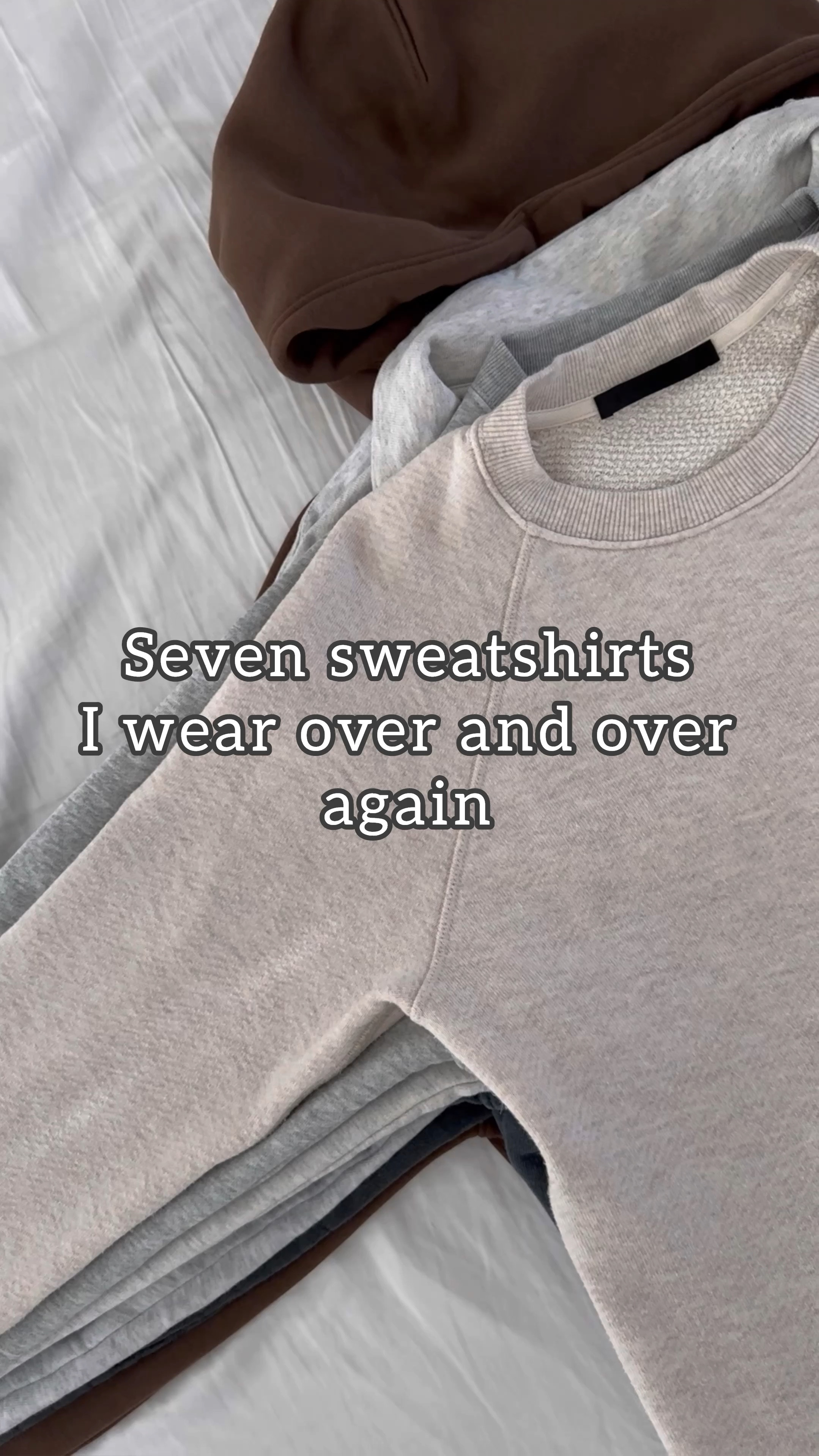These sweatshirts are the workhorses in my closet. They are all my goto when I need to be quickly get ready

Sizing for each sweatshirts in order of appearance 

Everlane ReTrack half zip S
Anine Bing eagle xs
Anine Bing SF S
Anine Bing LA S
Jenni Kayne Saturday shirt xs
Everlane hoodie xs
Gap xs
