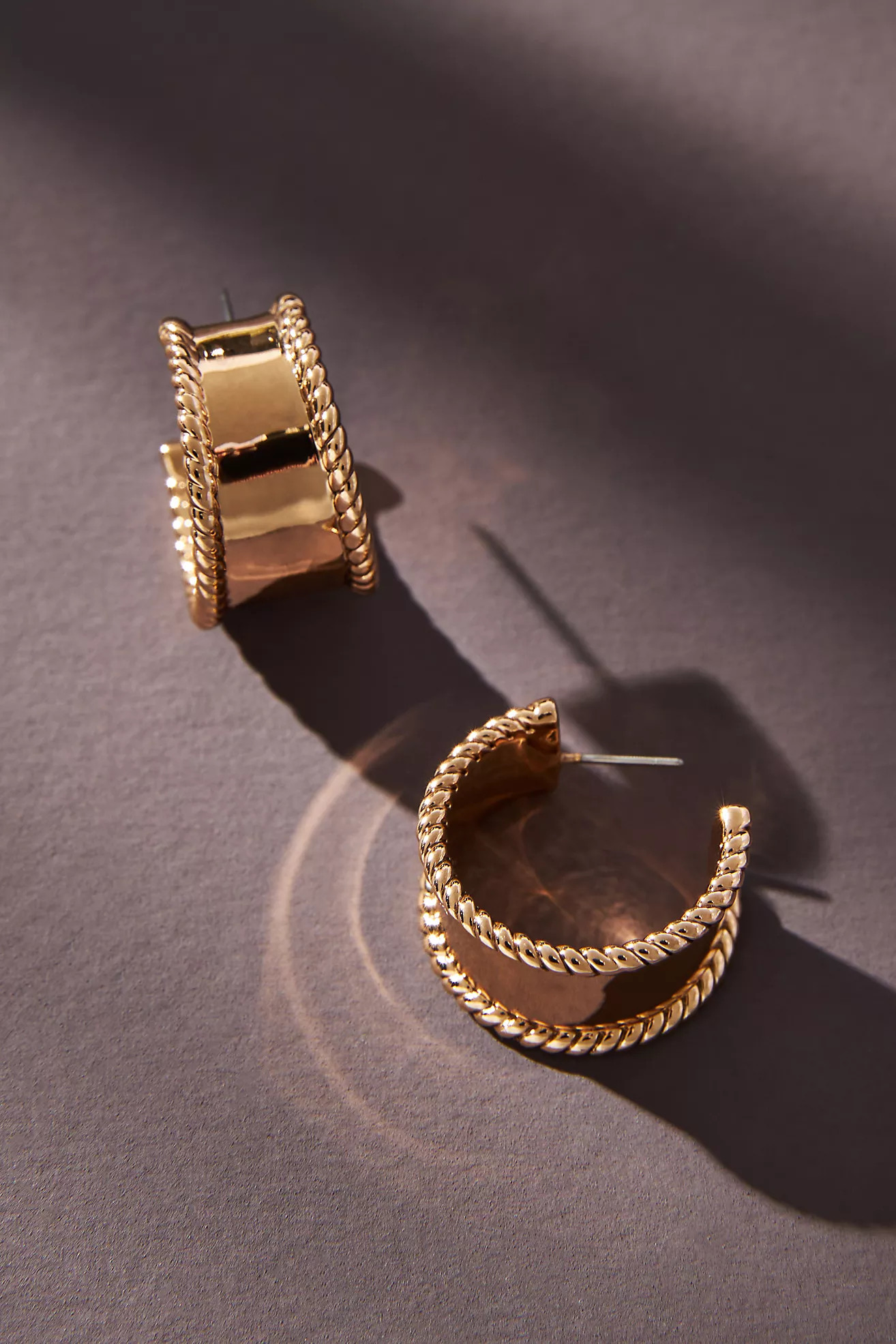 Ridged Wide C-Hoop Earrings | Anthropologie (US)