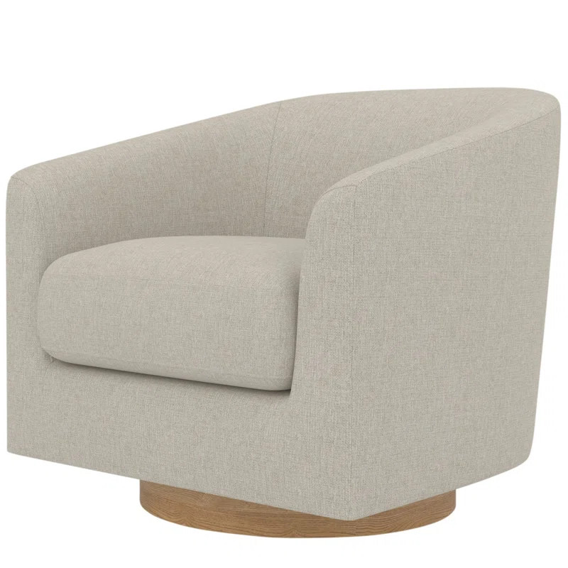 Kanise Upholstered Swivel Barrel Chair, Memory Foam Filled | Wayfair North America
