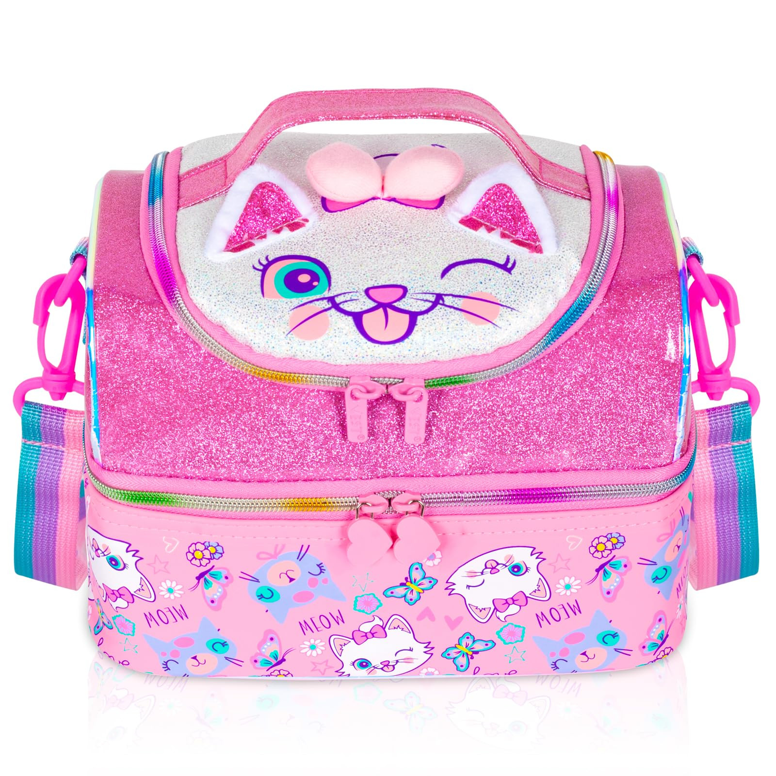 Kids Double Decker Cooler Insulated Lunch Bag, Back to School Large Meal Tote for Boys, Girls, Me... | Amazon (US)
