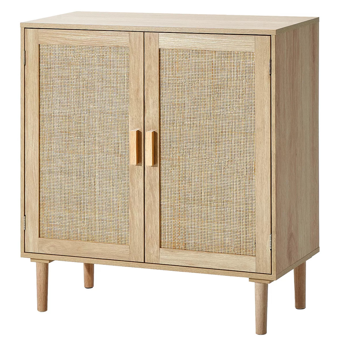 VEVOR Rattan Cabinet, Rattan Storage Cabinet with 2 Magnetic Doors and Adjustable Shelves, Sidebo... | Target