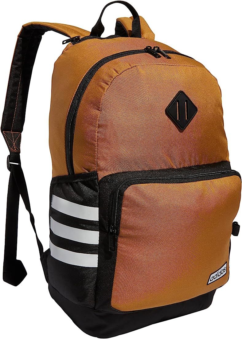 adidas Classic 3S 4 Backpack, Mesa Brown/Black/White, One Size | Amazon (US)