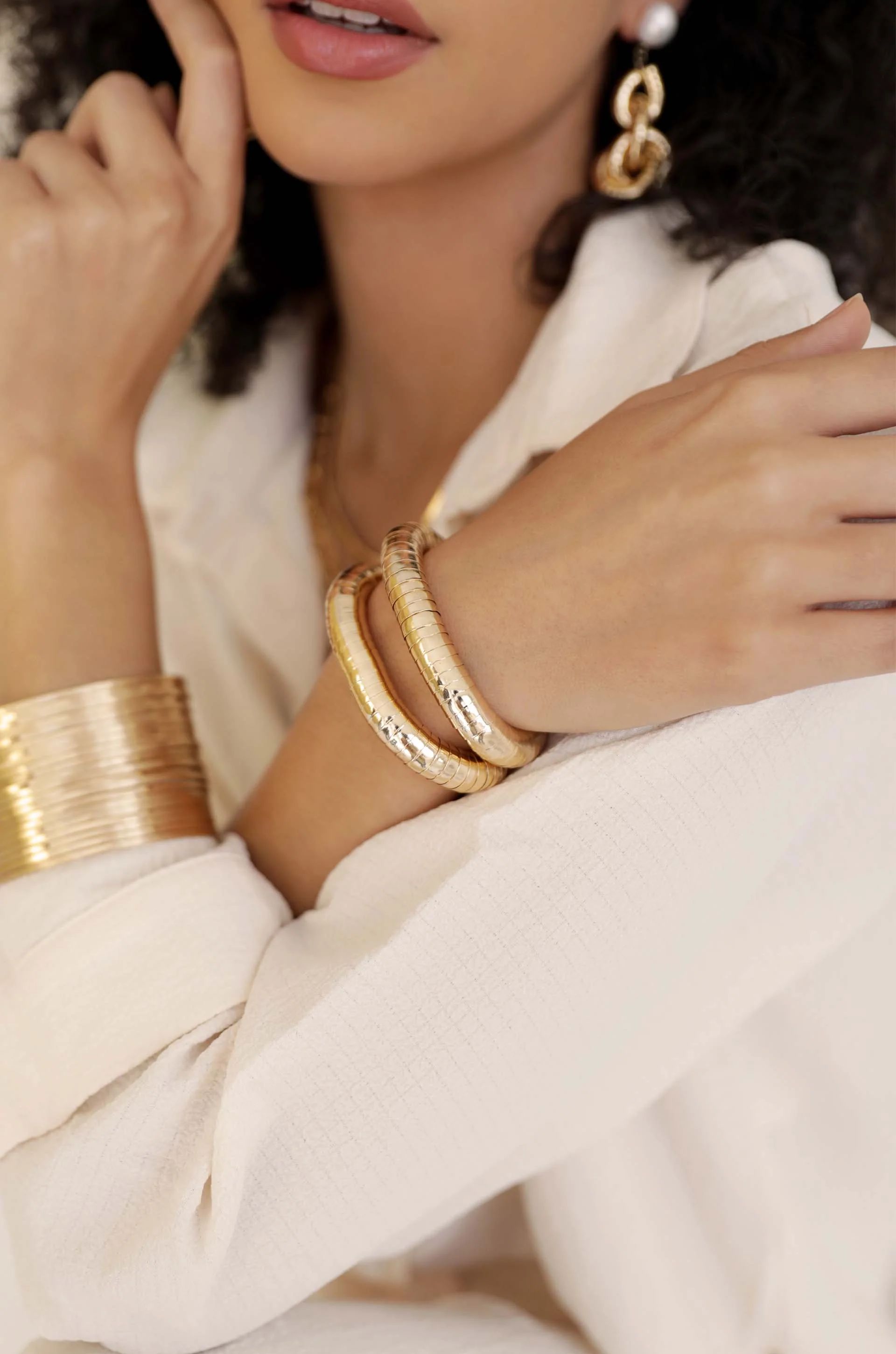 Liquid Gold Stretch Bracelet Set | Ettika