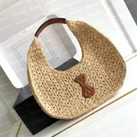 Designer Classic Panier Hobo Bag raffias Beach Shoulder Calfskin Straw Crochet With Strap Handbag... | DHGate